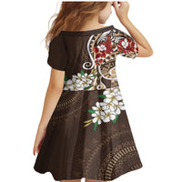 Bula Fiji Tagimaucia Mix Plumeria Masi Tapa Family Matching Mermaid Dress and Hawaiian Shirt Brown LT7 - Polynesian Pride
