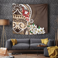 Bula Fiji Tagimaucia Mix Plumeria Masi Tapa Tapestry Brown LT7 - Polynesian Pride