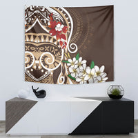 Bula Fiji Tagimaucia Mix Plumeria Masi Tapa Tapestry Brown LT7 - Polynesian Pride