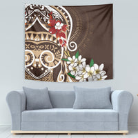 Bula Fiji Tagimaucia Mix Plumeria Masi Tapa Tapestry Brown LT7 - Polynesian Pride