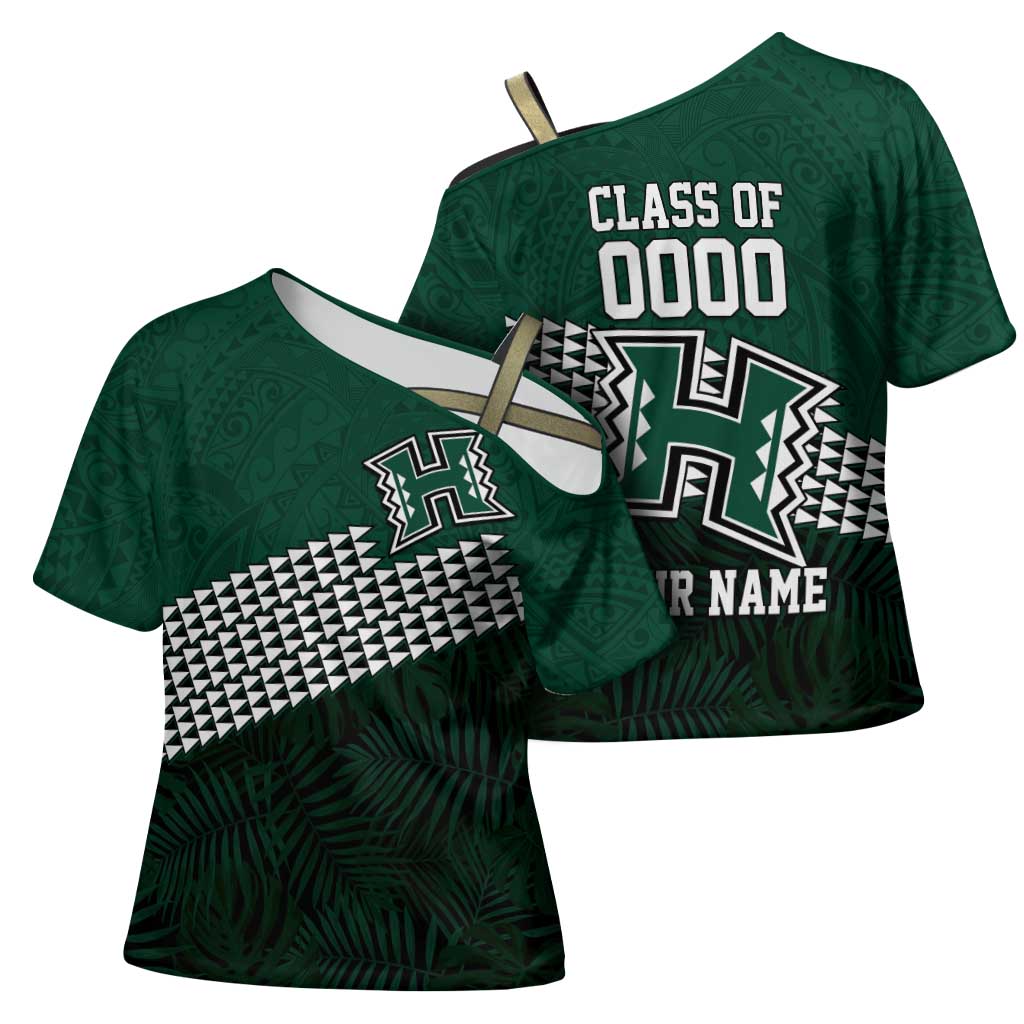 Hawaii Rainbow Warriors Alumni Custom Cross Shoulder Shirt Kanaka Arrows Tropical Vibes