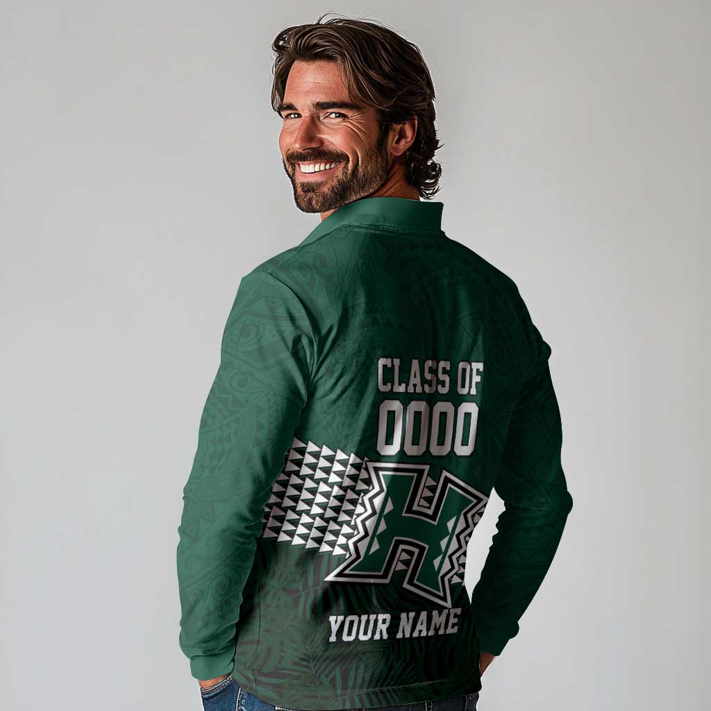 Hawaii Rainbow Warriors Alumni Custom Long Sleeve Polo Shirt Kanaka Arrows Tropical Vibes