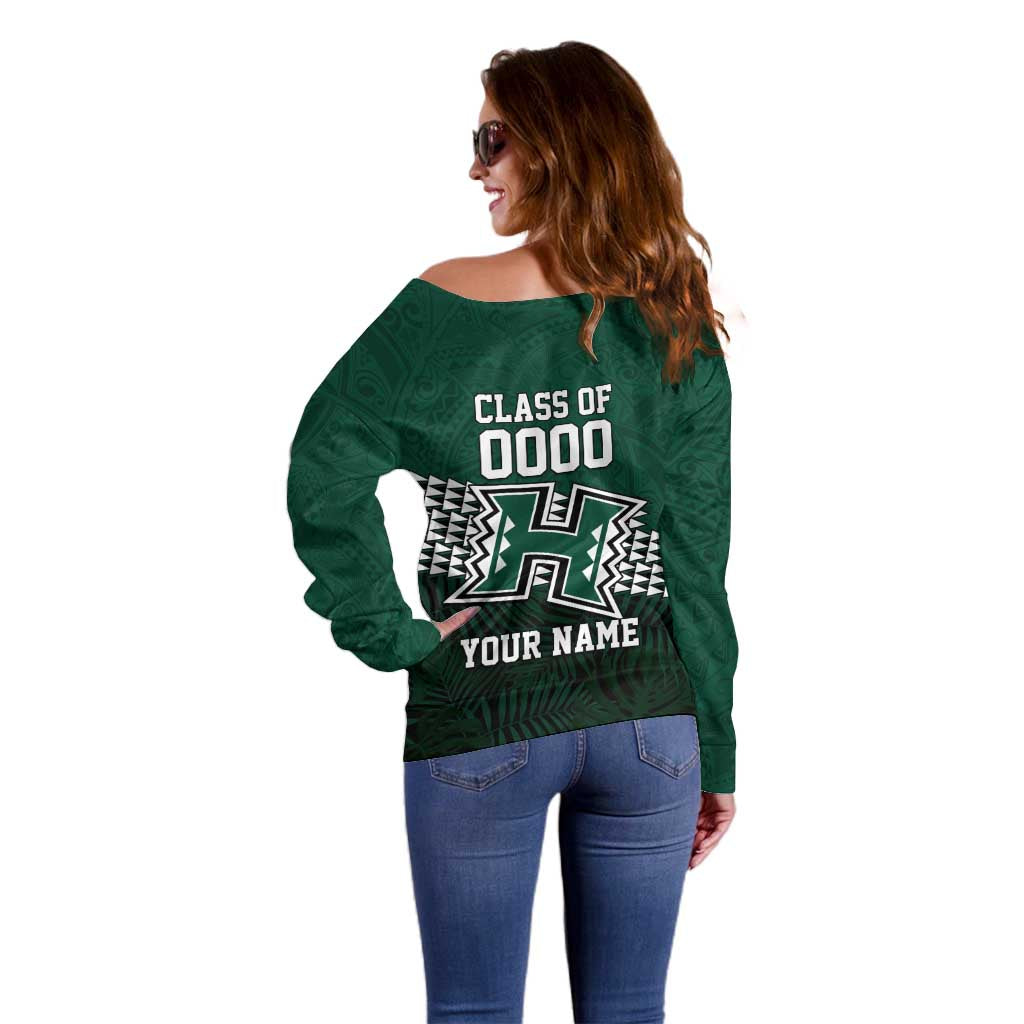 Hawaii Rainbow Warriors Alumni Custom Off Shoulder Sweater Kanaka Arrows Tropical Vibes