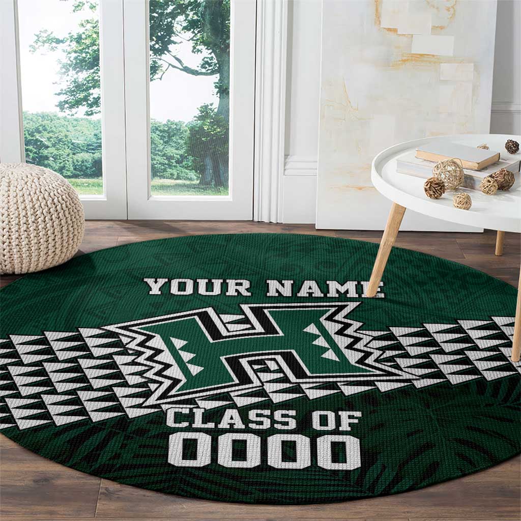 Hawaii Rainbow Warriors Alumni Custom Round Carpet Kanaka Arrows Tropical Vibes