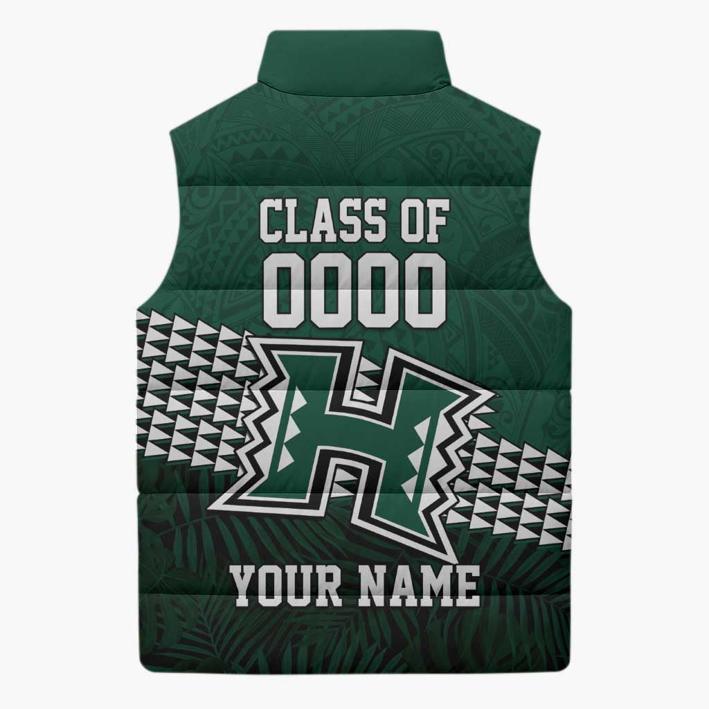 Hawaii Rainbow Warriors Alumni Custom Sleeveless Puffer Jacket Kanaka Arrows Tropical Vibes