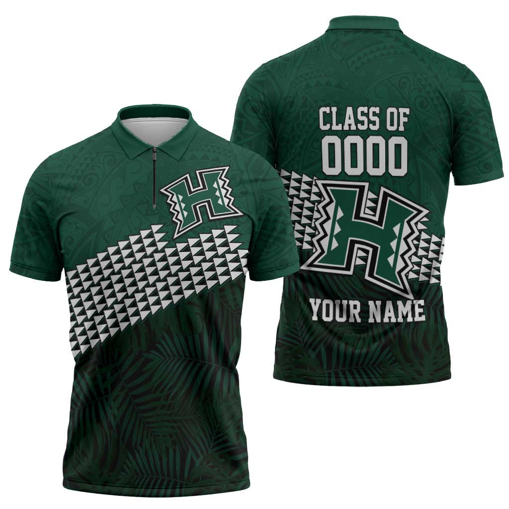 Hawaii Rainbow Warriors Alumni Custom Zipper Polo Shirt Kanaka Arrows Tropical Vibes