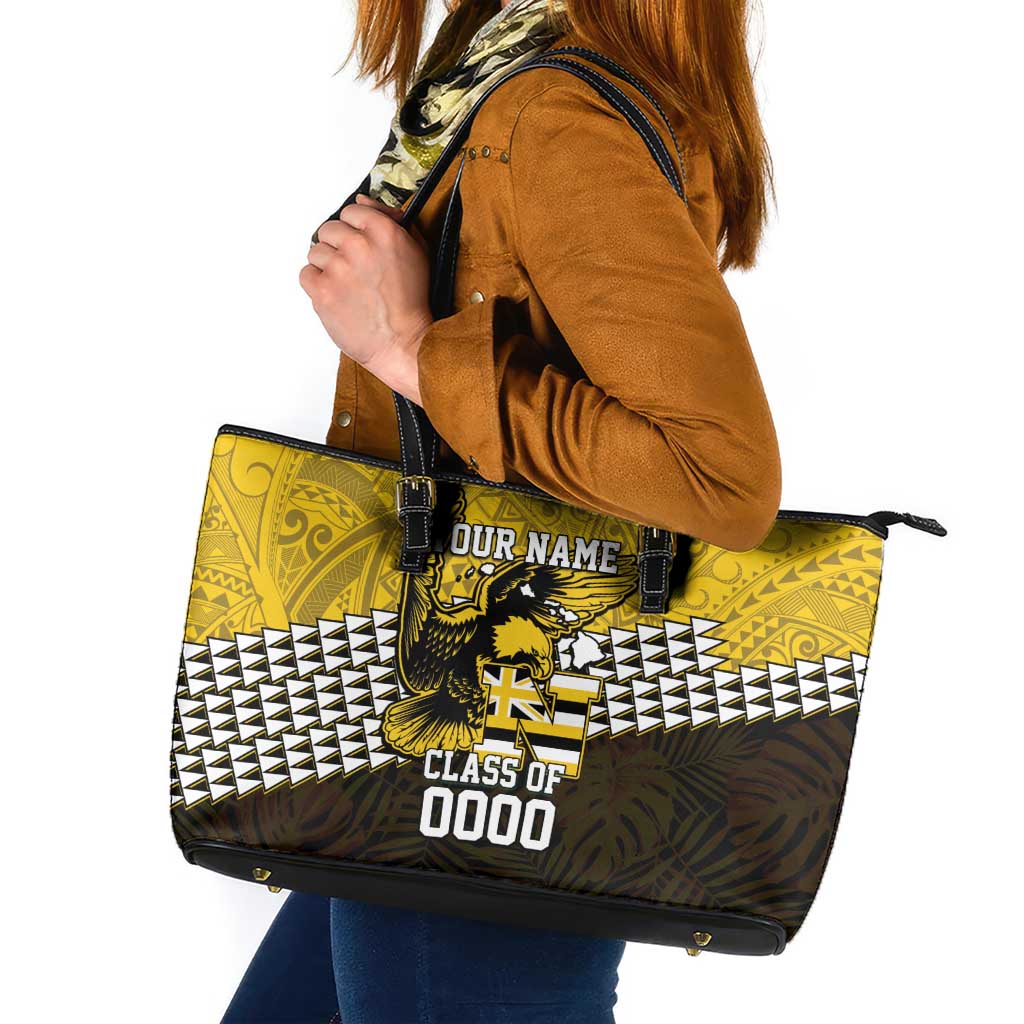 Hawaii Nanakuli High Alumni Custom Leather Tote Bag Kanaka Arrows Tropical Vibes