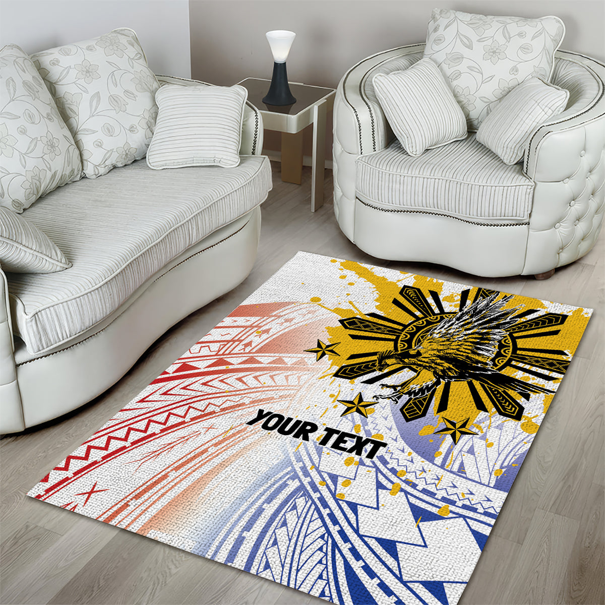Philippines Independence Day Area Rug Eagle Mix Filipino Flag Tribal Style LT7 - Polynesian Pride