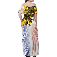 Philippines Independence Day Family Matching Off Shoulder Maxi Dress and Hawaiian Shirt Eagle Mix Filipino Flag Tribal Style LT7 - Polynesian Pride