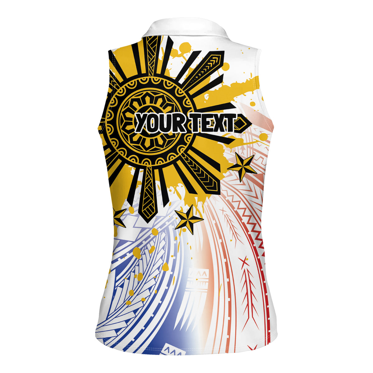 Philippines Independence Day Women Sleeveless Polo Shirt Eagle Mix Filipino Flag Tribal Style LT7 - Polynesian Pride