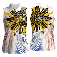 Philippines Independence Day Women Sleeveless Polo Shirt Eagle Mix Filipino Flag Tribal Style LT7 - Polynesian Pride
