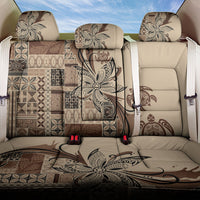 Talofa Samoa Mamanu Siapo Mix Malu Back Car Seat Cover Classic Beige Frangipani and Turtles LT7 One Size Beige - Polynesian Pride