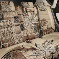 Talofa Samoa Mamanu Siapo Mix Malu Back Car Seat Cover Classic Beige Frangipani and Turtles LT7 - Polynesian Pride