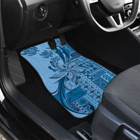 Talofa Samoa Mamanu Siapo Mix Malu Car Mats Cool Blue Frangipani and Turtles