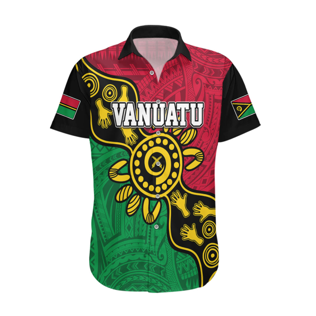 Personalised Vanuatu Hawaiian Shirt Mix Aboriginal Dot Art LT7 Art - Polynesian Pride
