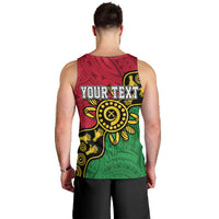 Personalised Vanuatu Men Tank Top Mix Aboriginal Dot Art LT7 - Polynesian Pride