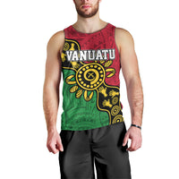 Personalised Vanuatu Men Tank Top Mix Aboriginal Dot Art LT7 - Polynesian Pride