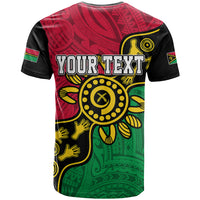 Custom Vanuatu T Shirt Mix Aboriginal Dot Art LT7 - Polynesian Pride