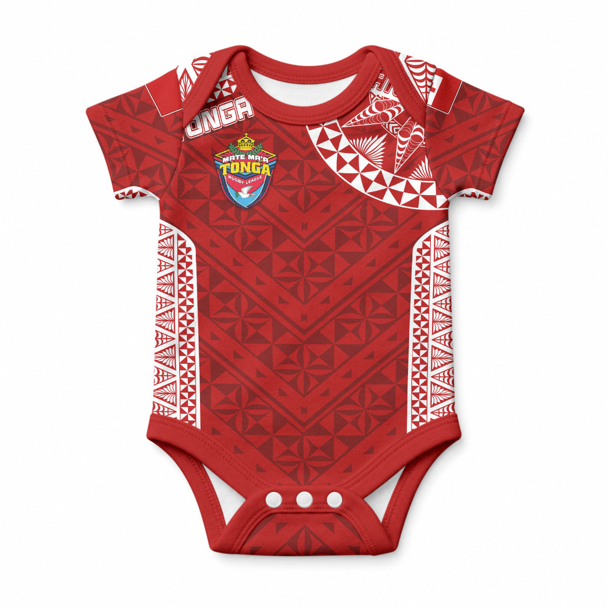 Custom Tonga Rugby Baby Onesie Mate Ma'a Tonga Champions