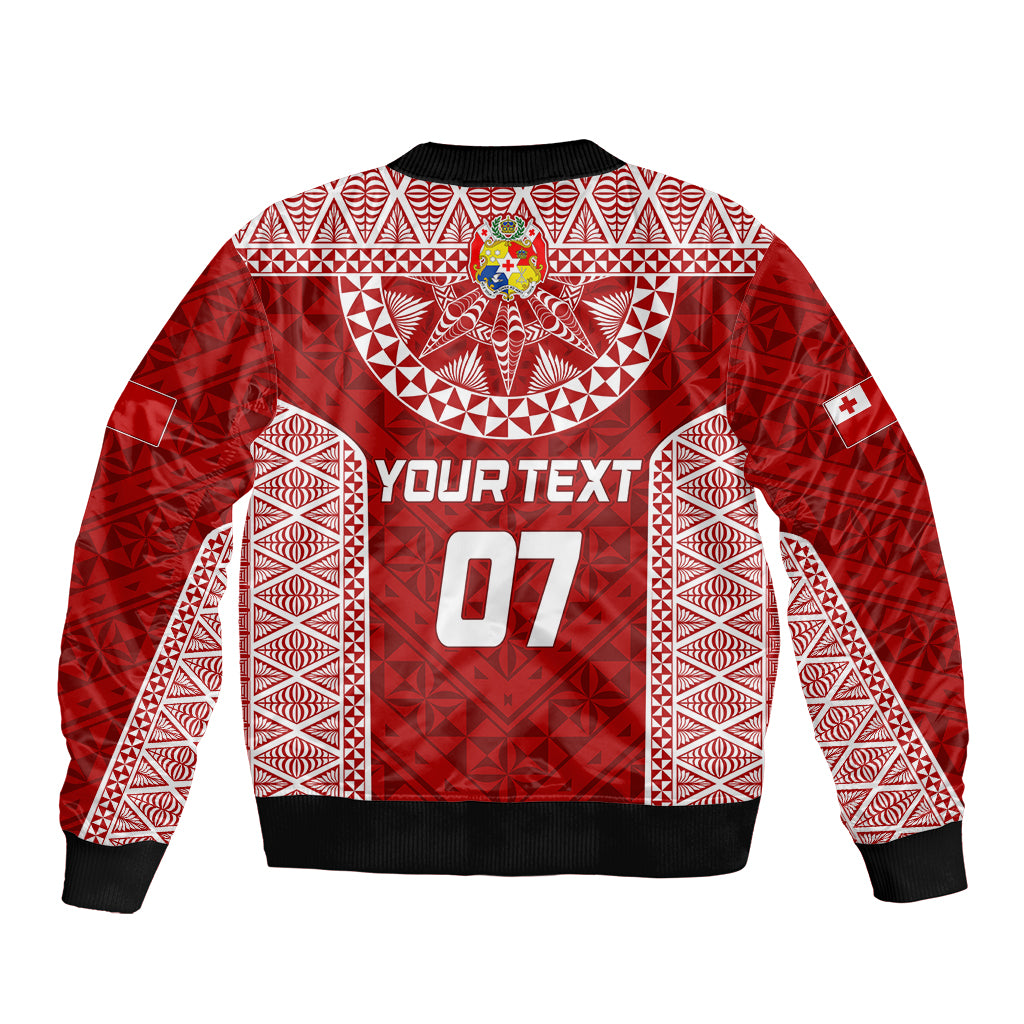 Personalised Tonga Rugby Sleeve Zip Bomber Jacket Mate Ma'a Tonga Champions LT7 - Polynesian Pride
