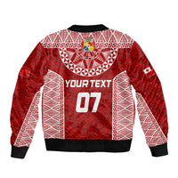 Personalised Tonga Rugby Sleeve Zip Bomber Jacket Mate Ma'a Tonga Champions LT7 - Polynesian Pride