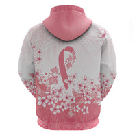Breast Cancer Awareness Polynesian Hoodie Floral Pink Ribbon