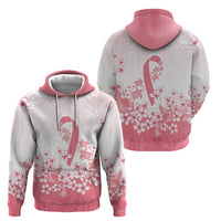 Breast Cancer Awareness Polynesian Hoodie Floral Pink Ribbon