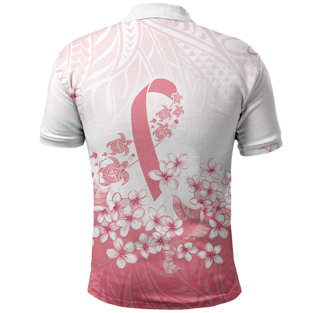 Breast Cancer Awareness Polynesian Polo Shirt Floral Pink Ribbon LT7 - Polynesian Pride