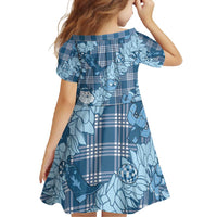Blue Palaka Hawaii Cowboy Christmas Family Matching Long Sleeve Bodycon Dress and Hawaiian Shirt Paniolo Mix Maile Lei LT7 - Polynesian Pride