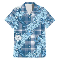 Blue Palaka Hawaii Cowboy Christmas Family Matching Mermaid Dress and Hawaiian Shirt Paniolo Mix Maile Lei LT7 Dad's Shirt - Short Sleeve Blue - Polynesian Pride