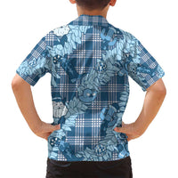 Blue Palaka Hawaii Cowboy Christmas Family Matching Puletasi and Hawaiian Shirt Paniolo Mix Maile Lei LT7 - Polynesian Pride