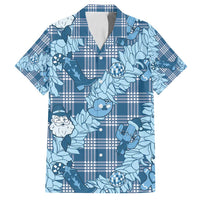 Blue Palaka Hawaii Cowboy Christmas Family Matching Puletasi and Hawaiian Shirt Paniolo Mix Maile Lei LT7 Dad's Shirt - Short Sleeve Blue - Polynesian Pride