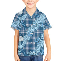 Blue Palaka Hawaii Cowboy Christmas Family Matching Puletasi and Hawaiian Shirt Paniolo Mix Maile Lei LT7 Son's Shirt Blue - Polynesian Pride