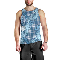 Blue Palaka Hawaii Cowboy Christmas Men Tank Top Paniolo Mix Maile Lei LT7 - Polynesian Pride