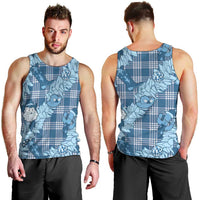 Blue Palaka Hawaii Cowboy Christmas Men Tank Top Paniolo Mix Maile Lei LT7 - Polynesian Pride