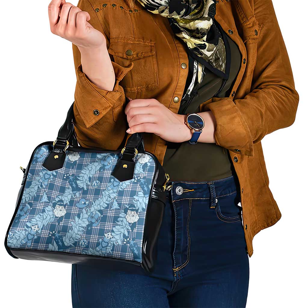 Blue Palaka Hawaii Cowboy Christmas Shoulder Handbag Paniolo Mix Maile Lei - Polynesian Pride