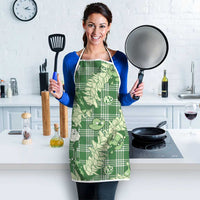 Green Palaka Hawaii Cowboy Christmas Apron Paniolo Mix Maile Lei - Polynesian Pride
