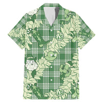 Green Palaka Hawaii Cowboy Christmas Family Matching Mermaid Dress and Hawaiian Shirt Paniolo Mix Maile Lei LT7 Dad's Shirt - Short Sleeve Green - Polynesian Pride