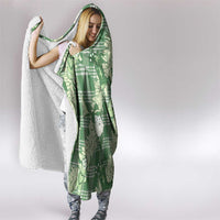Green Palaka Hawaii Cowboy Christmas Hooded Blanket Paniolo Mix Maile Lei - Polynesian Pride