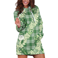 Green Palaka Hawaii Cowboy Christmas Hoodie Dress Paniolo Mix Maile Lei LT7 Green - Polynesian Pride