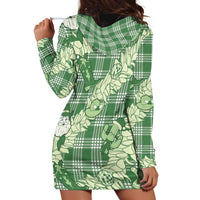 Green Palaka Hawaii Cowboy Christmas Hoodie Dress Paniolo Mix Maile Lei LT7 - Polynesian Pride