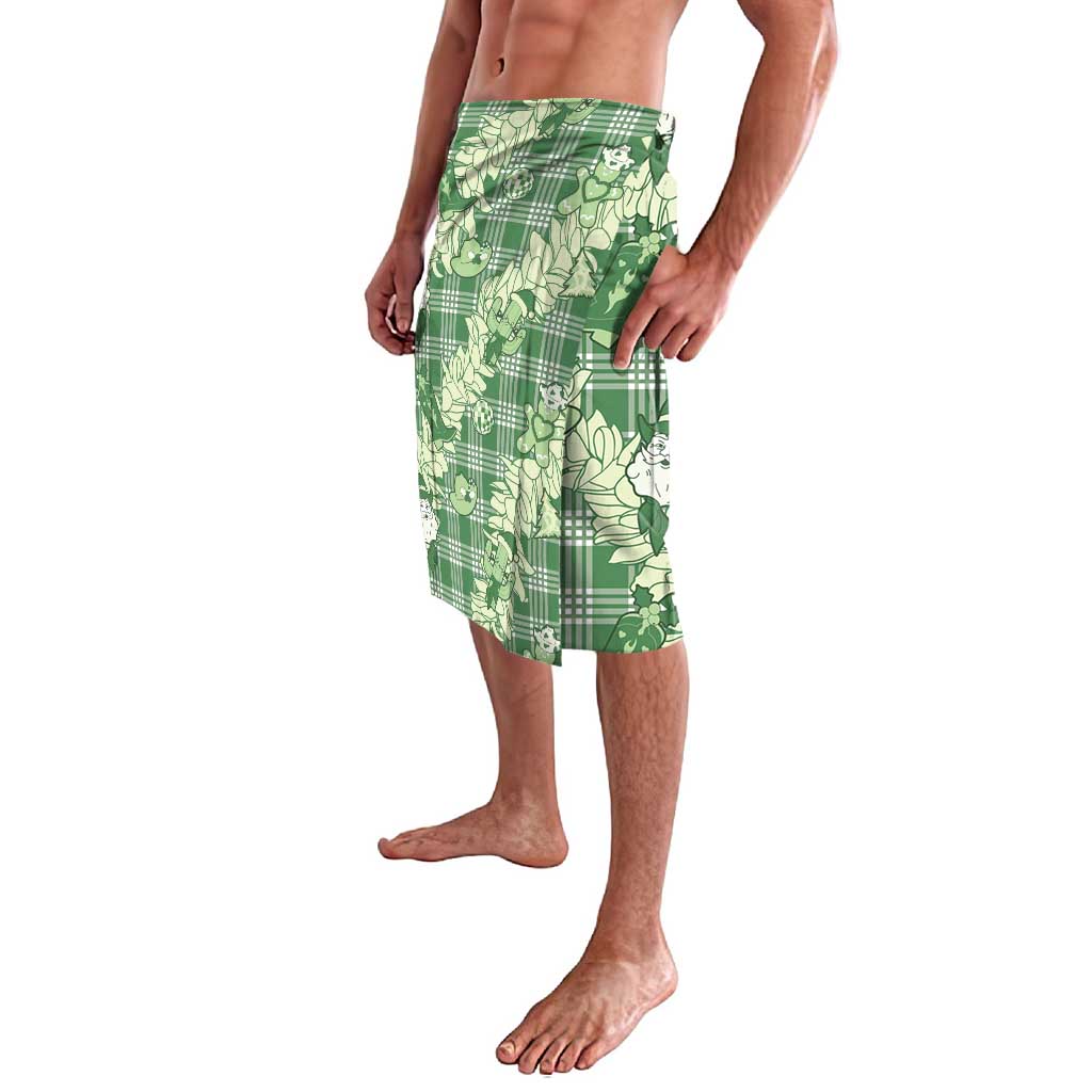 Green Palaka Hawaii Cowboy Christmas Lavalava Paniolo Mix Maile Lei - Polynesian Pride