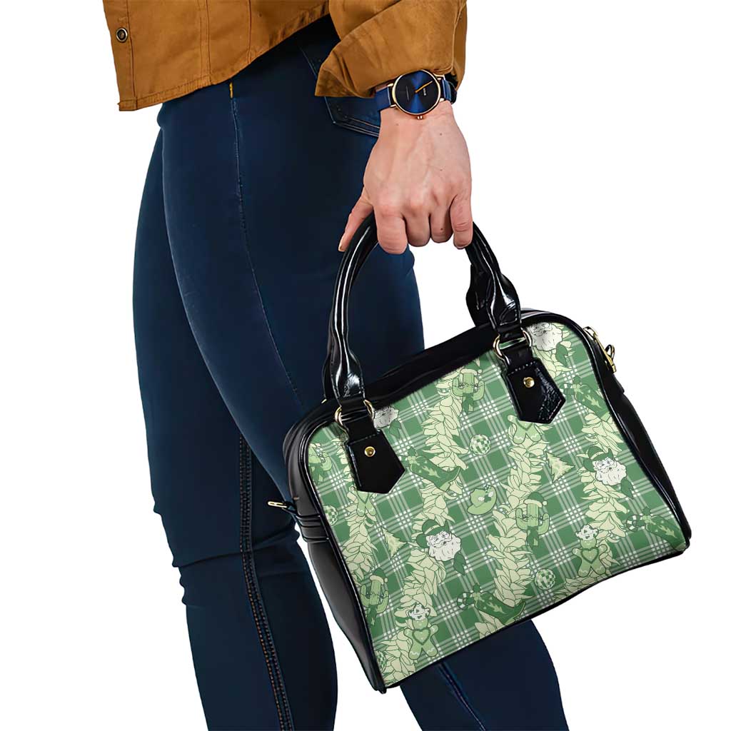 Green Palaka Hawaii Cowboy Christmas Shoulder Handbag Paniolo Mix Maile Lei - Polynesian Pride