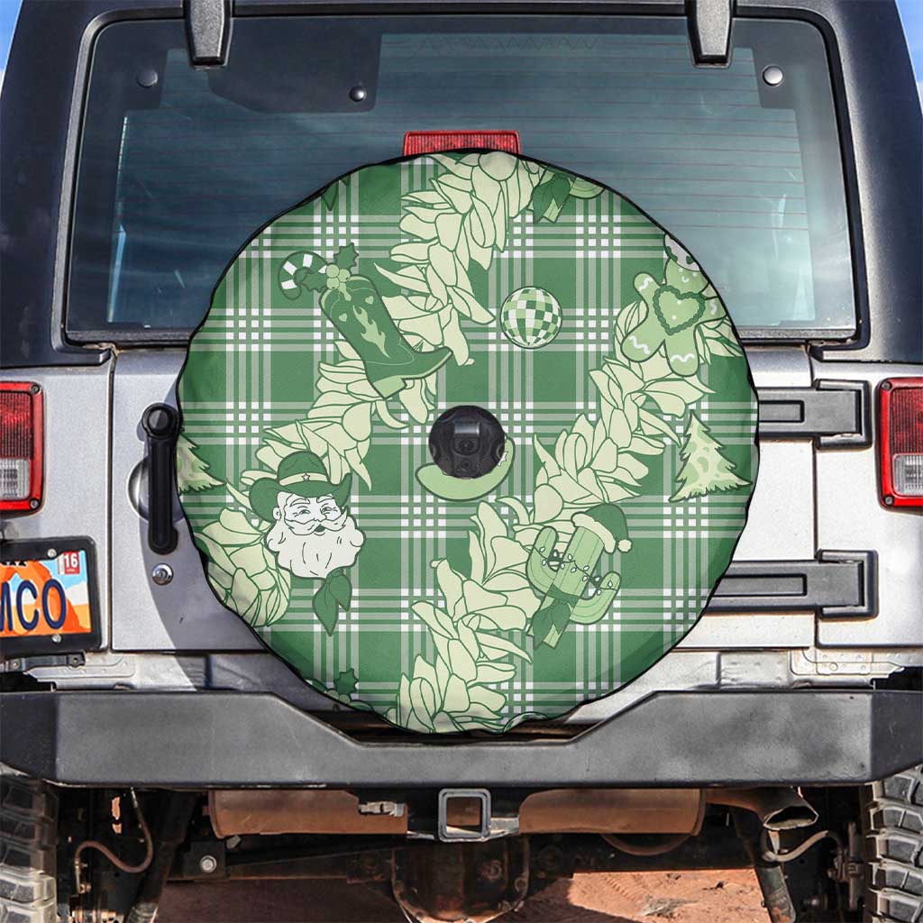 Green Palaka Hawaii Cowboy Christmas Spare Tire Cover Paniolo Mix Maile Lei LT7 Green - Polynesian Pride