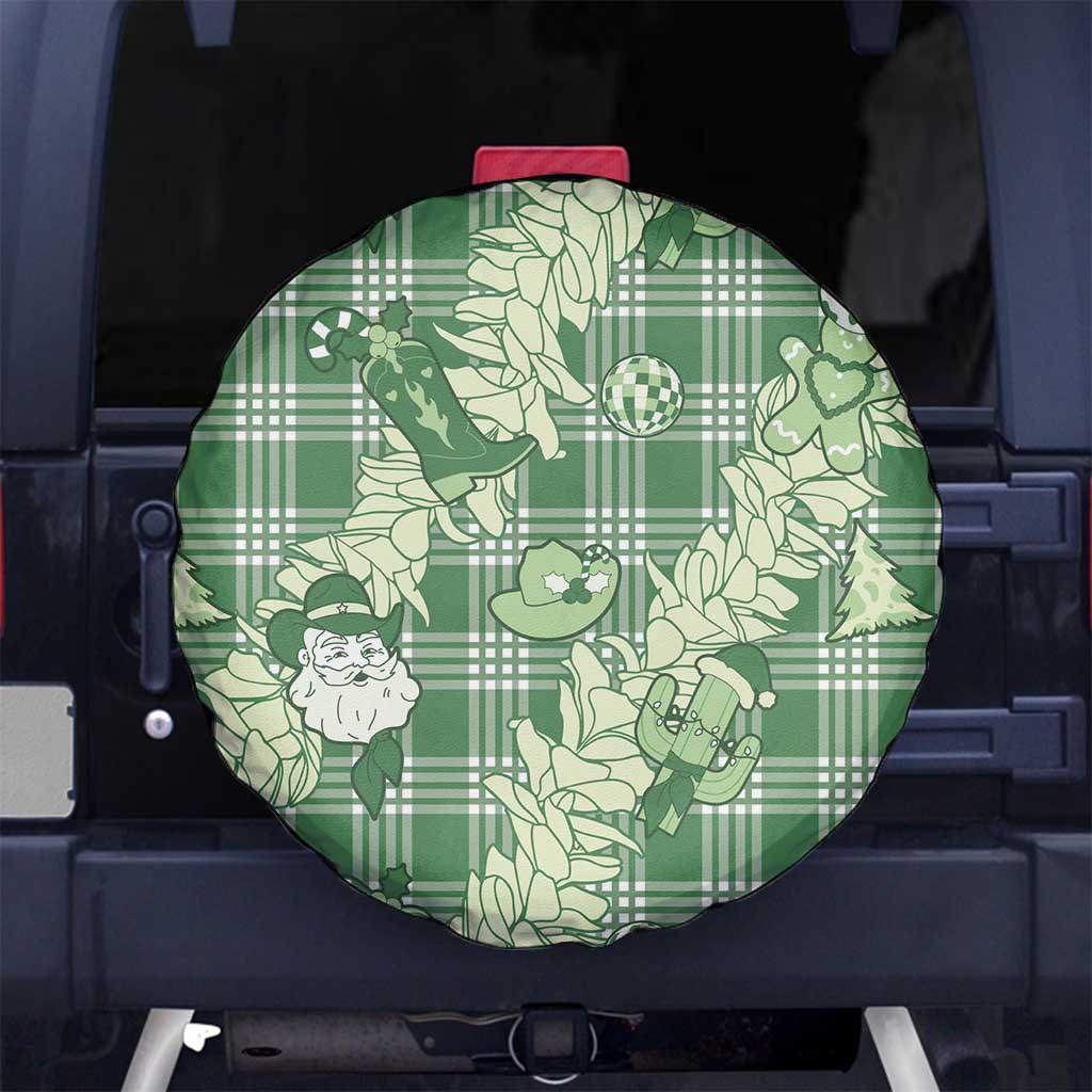 Green Palaka Hawaii Cowboy Christmas Spare Tire Cover Paniolo Mix Maile Lei LT7 No hole Green - Polynesian Pride