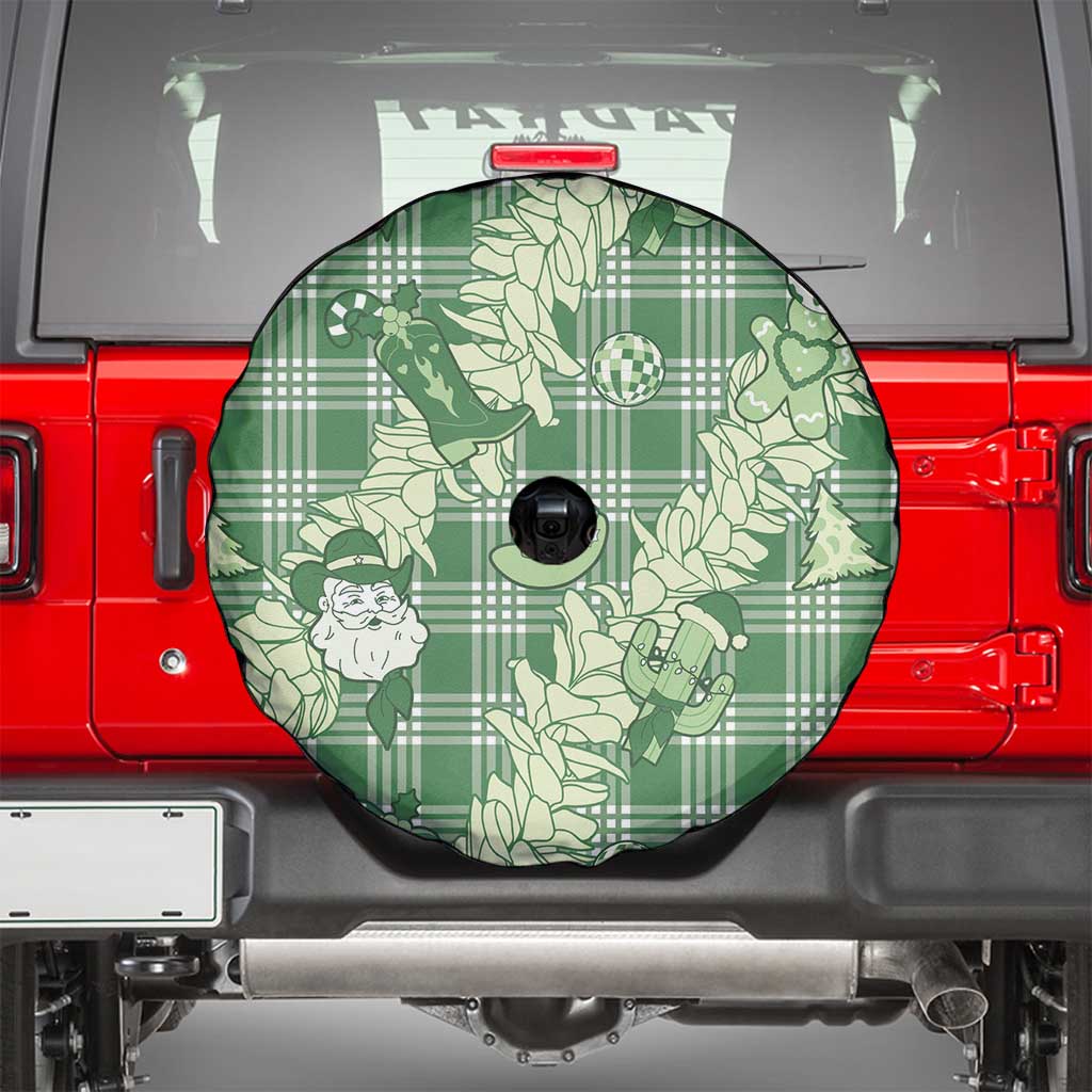 Green Palaka Hawaii Cowboy Christmas Spare Tire Cover Paniolo Mix Maile Lei LT7 - Polynesian Pride