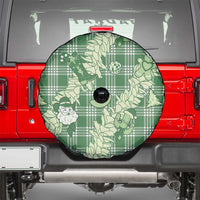 Green Palaka Hawaii Cowboy Christmas Spare Tire Cover Paniolo Mix Maile Lei LT7 - Polynesian Pride
