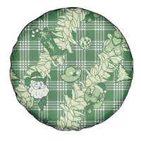 Green Palaka Hawaii Cowboy Christmas Spare Tire Cover Paniolo Mix Maile Lei LT7 - Polynesian Pride