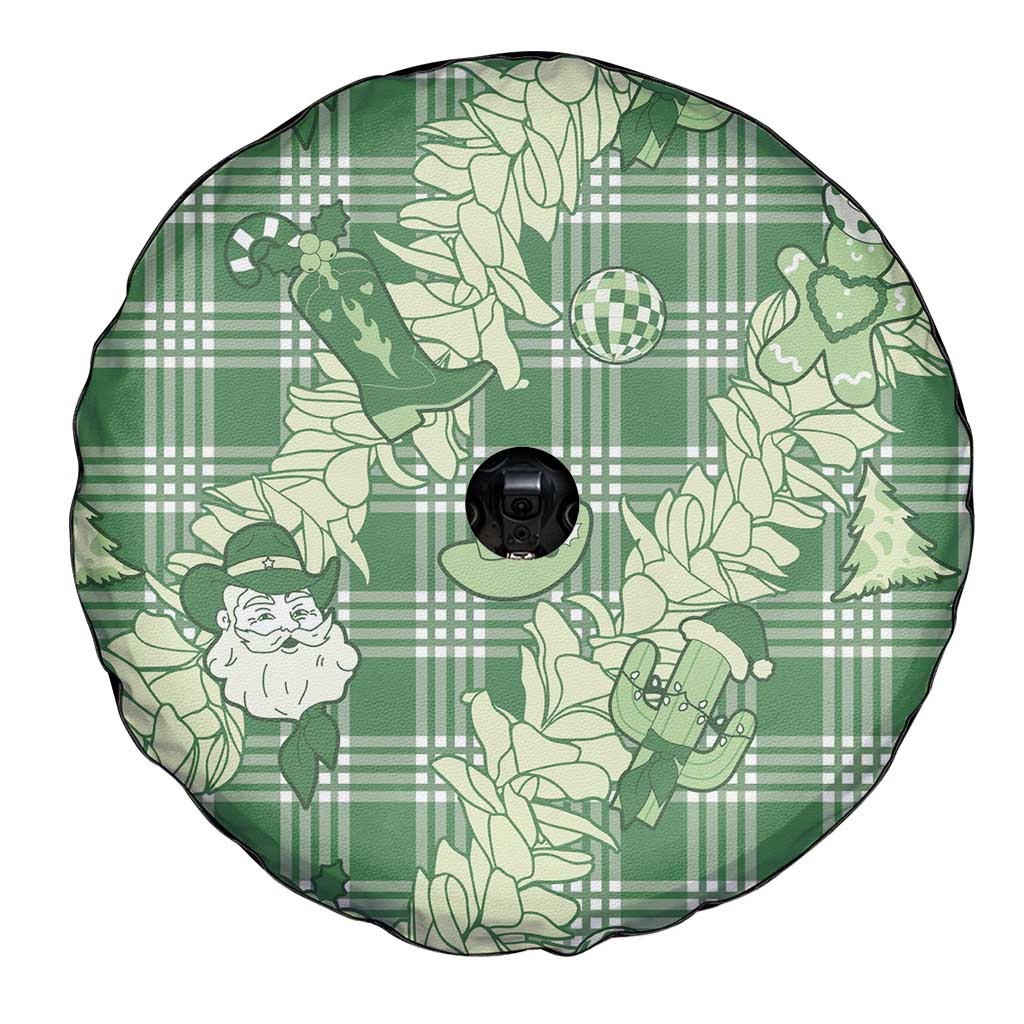 Green Palaka Hawaii Cowboy Christmas Spare Tire Cover Paniolo Mix Maile Lei LT7 - Polynesian Pride
