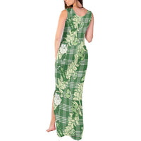 Green Palaka Hawaii Cowboy Christmas Tank Maxi Dress Paniolo Mix Maile Lei LT7 - Polynesian Pride